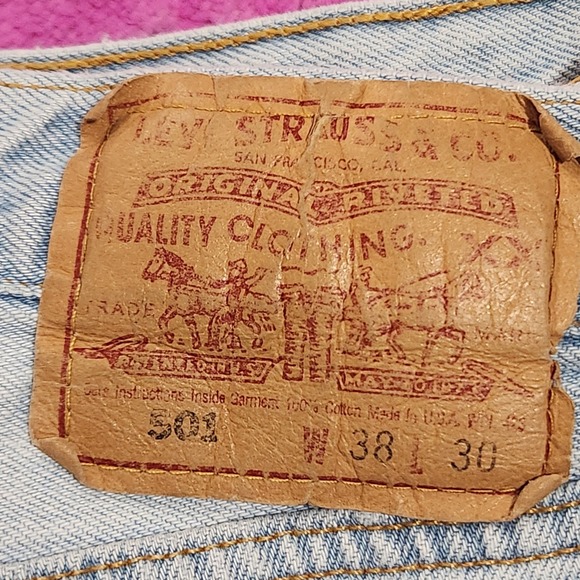 Levi's 501 Jeans Men's 38x30 Button Fly USA Made Light Wash Vintage - Picture 2 of 12